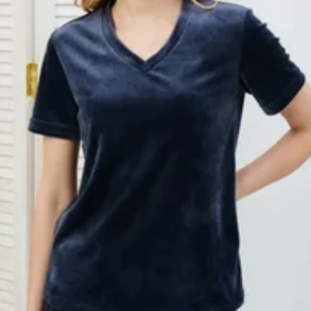 Vintage Navy Velvet Top